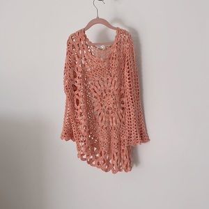 Pink Crochet Sweater